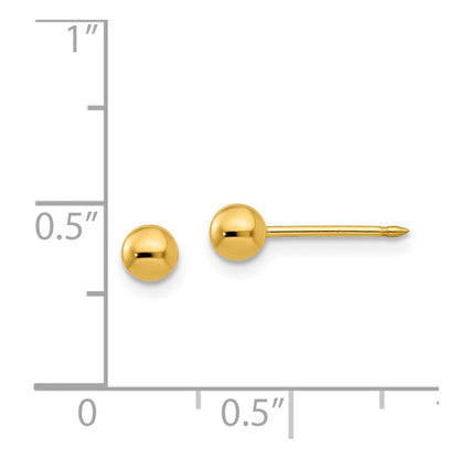 14K Gelbgold 4mm Kugel Ohrstecker
