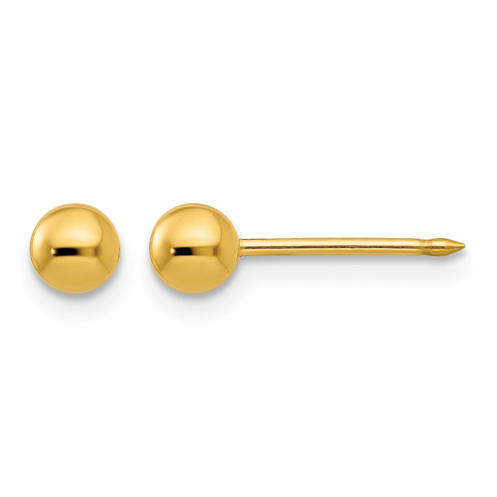 14K Gelbgold 4mm Kugel Ohrstecker