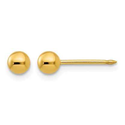 14K Gelbgold 4mm Kugel Ohrstecker