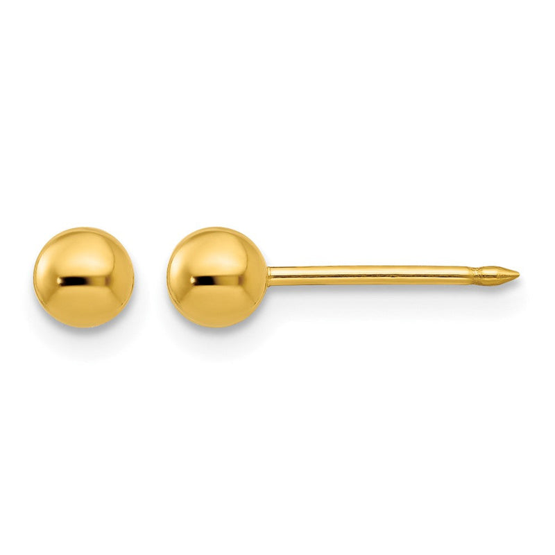 14K Gelbgold 4mm Kugel Ohrstecker