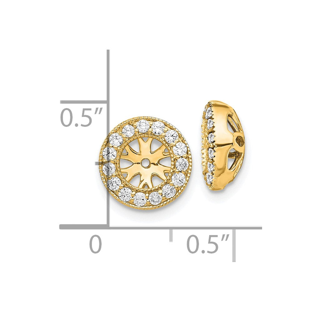 14K Gelbgold Ohrring-Jackets mit Kreis-Design und 0,25 ct. Diamanten