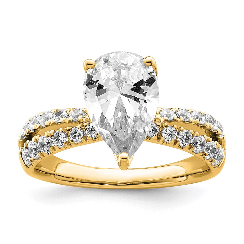 True Origin 14K Gelbgold Verlobungsring mit 2,625 ct. im Birnenschliff, laborgezüchteter Diamant, VS+ F+, komplett gefasst