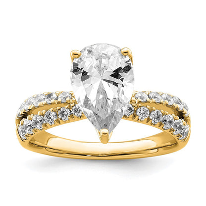 True Origin 14K Gelbgold Verlobungsring mit 2,625 ct. im Birnenschliff, laborgezüchteter Diamant, VS+ F+, komplett gefasst
