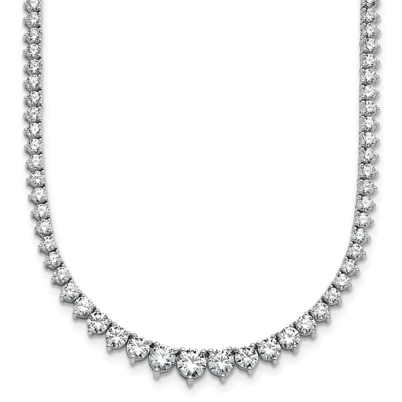14K Weißgold 10 1/10carat Im Labor Gezüchtet Diamant Vs/si+ G+ Komplett Rund 16 Zoll Abgestuft Tennis Halskette