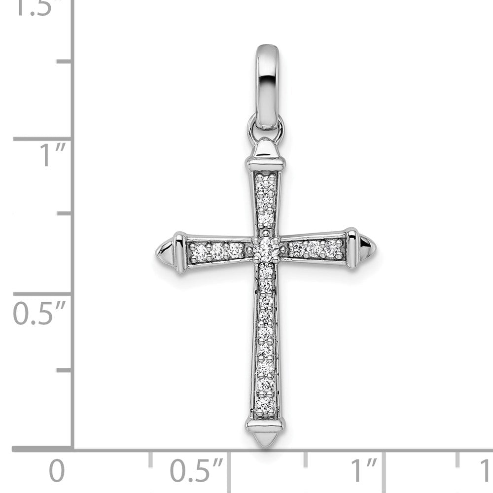 14K Weißgold Diamant-Kreuzanhänger, 0,2 Karat