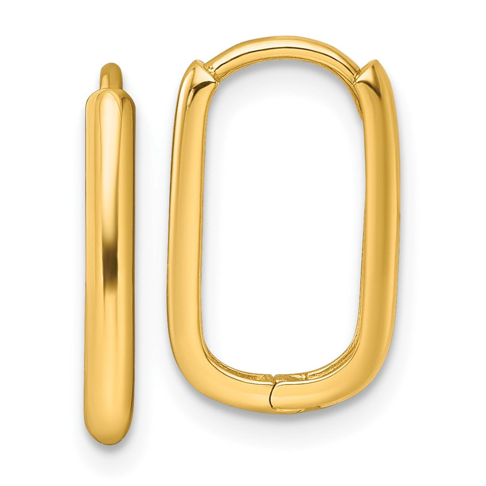 14K Gelbgold Poliert Rechteck 2.00mm Klappbar Creolen