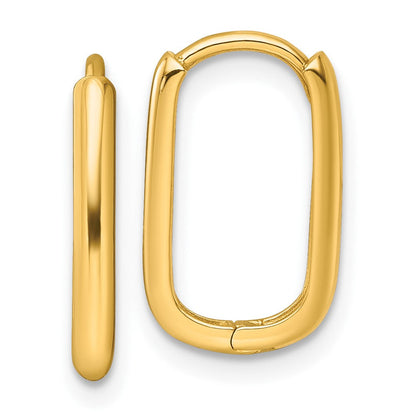 14K Gelbgold Poliert Rechteck 2.00mm Klappbar Creolen