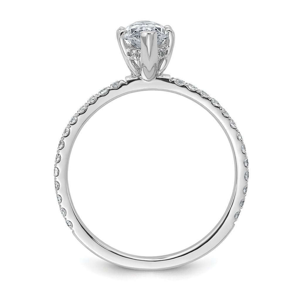 14K Weißgold 1 3/8K Zertifizierter Laborgezüchteter Diamant VS+ F+ Marquise Komplett-Solitär mit Flair Verlobungsring