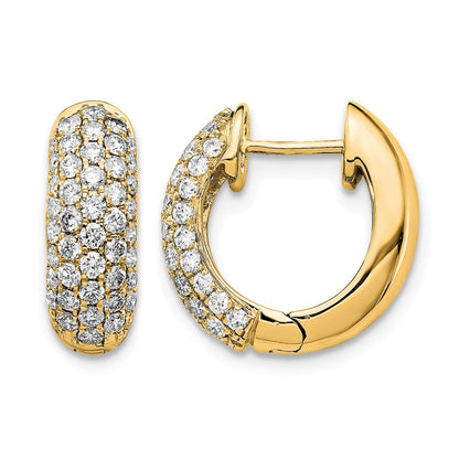 14K Gelbgold Creolen mit Klappscharnier und Diamant-Pavé, 1K