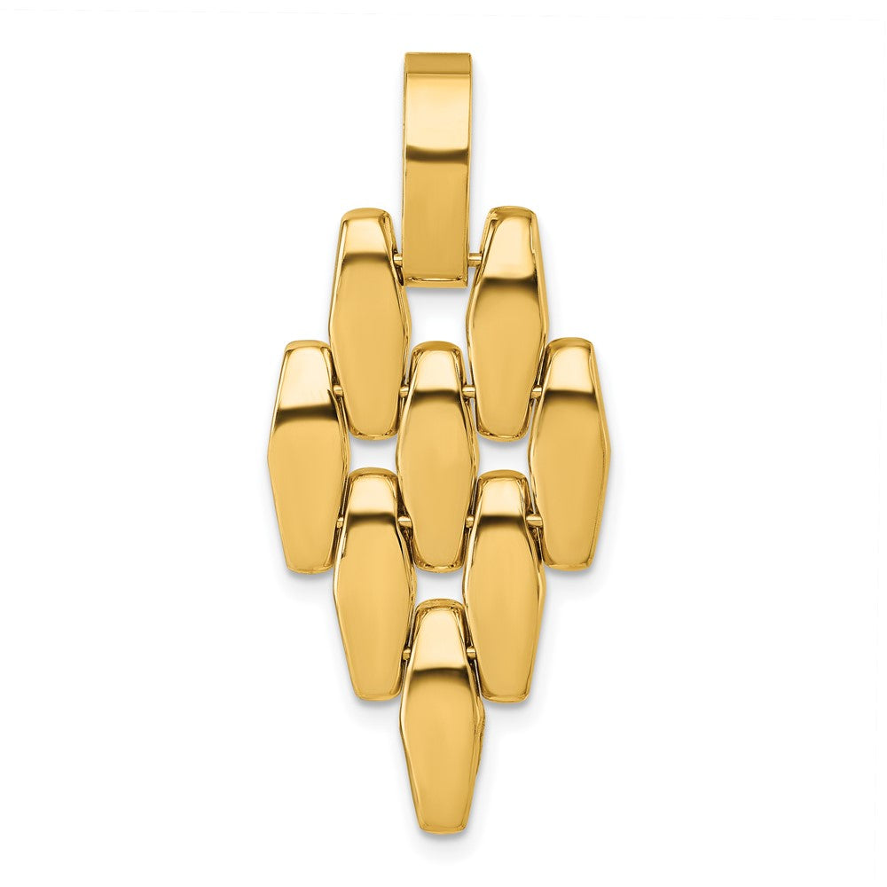 14K Gelbgold Poliert Fantasieglieder Geometric Hängend Anhänger