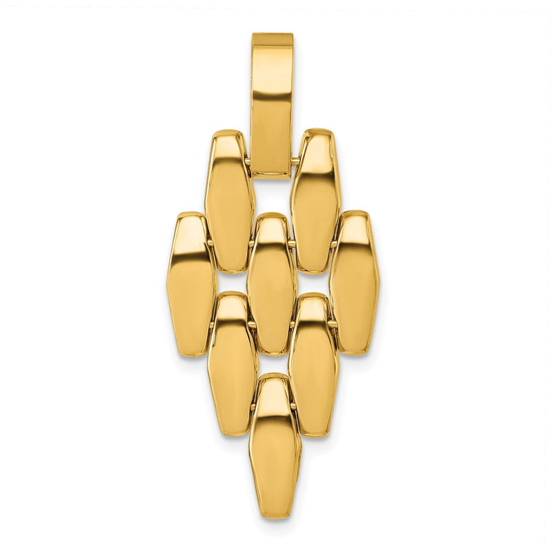 14K Gelbgold Poliert Fantasieglieder Geometric Hängend Anhänger