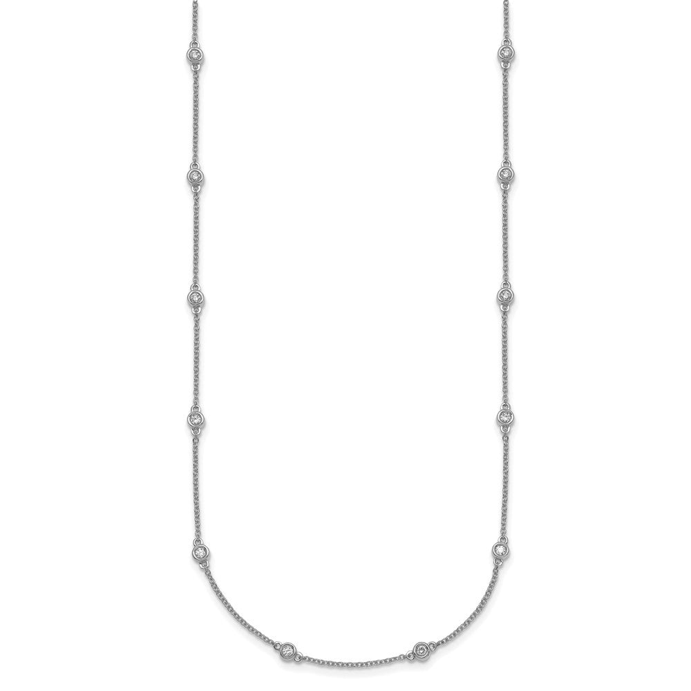 14K Weißgold Komplett 1/2 Karat Zargenfassung-set Diamant und Ankerkette Kette 20-station 20 Zoll Halskette