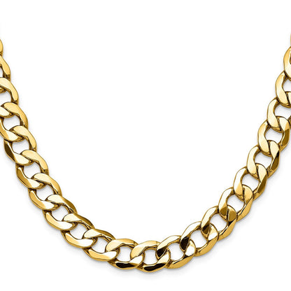14K Gelbgold 11.3mm Halbmassiv Panzer Halskette