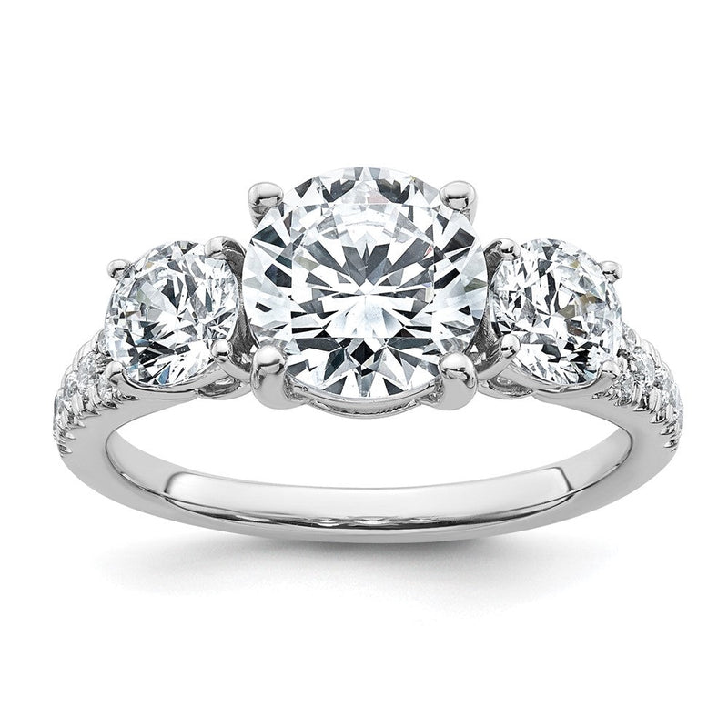 True Origin 14K Weißgold 2 Karat Im Labor Gezüchtet Diamant Vs+ F+ Komplett Oval Dreistein Ring
