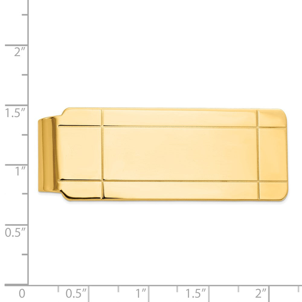 14K Gelbgold Herren Gerillt Geldklammer