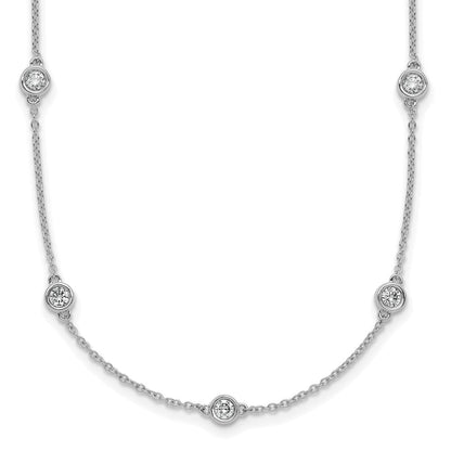 14K Weißgold Komplett 7/8 Karat Zargenfassung-set Diamant und Ankerkette Kette 16-station 20 Zoll Halskette
