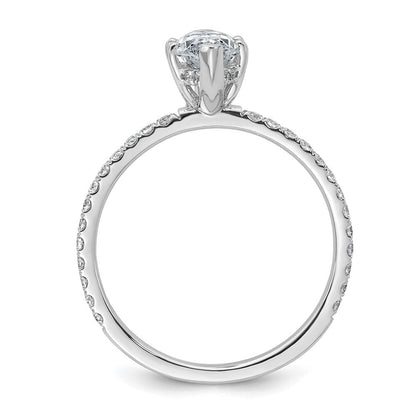 14K Weißgold Verlobungsring mit 1 3/8K zertifiziertem, im Labor gezüchtetem Diamanten VS/SI+ G+ im Marquise-Schliff, Solitär mit Flair-Fassung