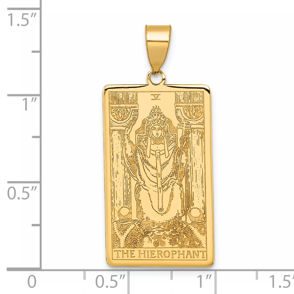 14K Gelbgold The Hierophant Tarot Card Anhänger