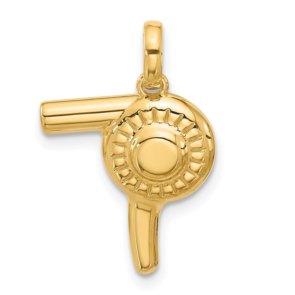 14K Gelbgold Fancy Haartrockner-Charm