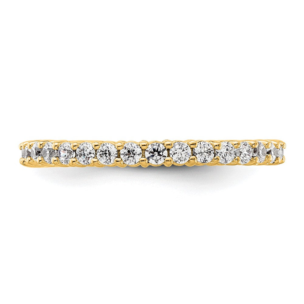 14K Gelbgold Poliert Größe 4.5 Shared Krappen 1/2 Karat Diamant Komplett Memoire Ehering Ring