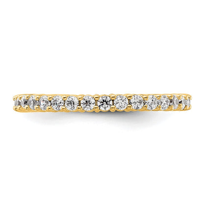 14K Gelbgold Poliert Größe 4.5 Shared Krappen 1/2 Karat Diamant Komplett Memoire Ehering Ring