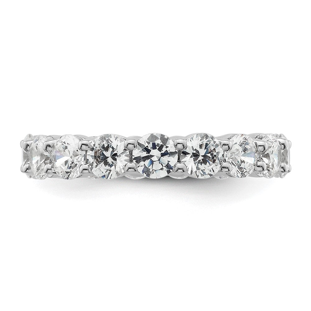 14K Weißgold Poliert Größe 5.5 Shared Krappen 3 Karat Diamant Komplett Memoire Ehering Ring