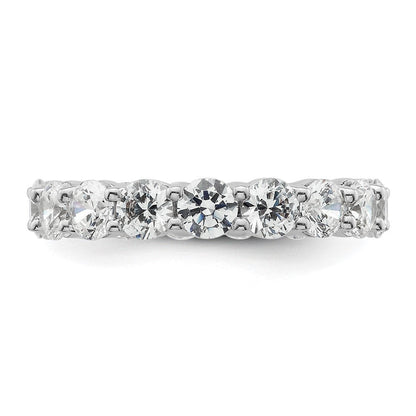14K Weißgold Poliert Größe 5.5 Shared Krappen 3 Karat Diamant Komplett Memoire Ehering Ring