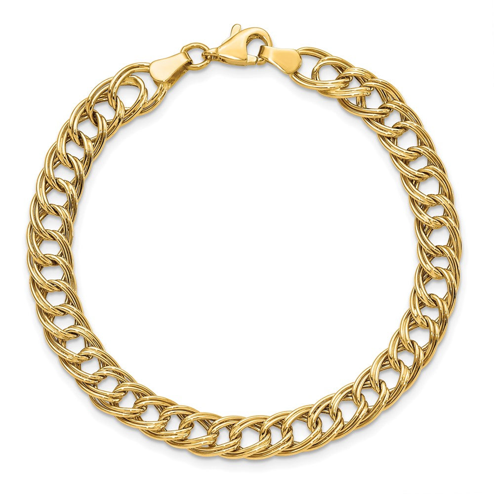 14K Gelbgold Fantasieglieder 7 Zoll Armband