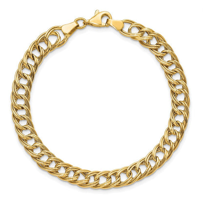 14K Gelbgold Fantasieglieder 7 Zoll Armband
