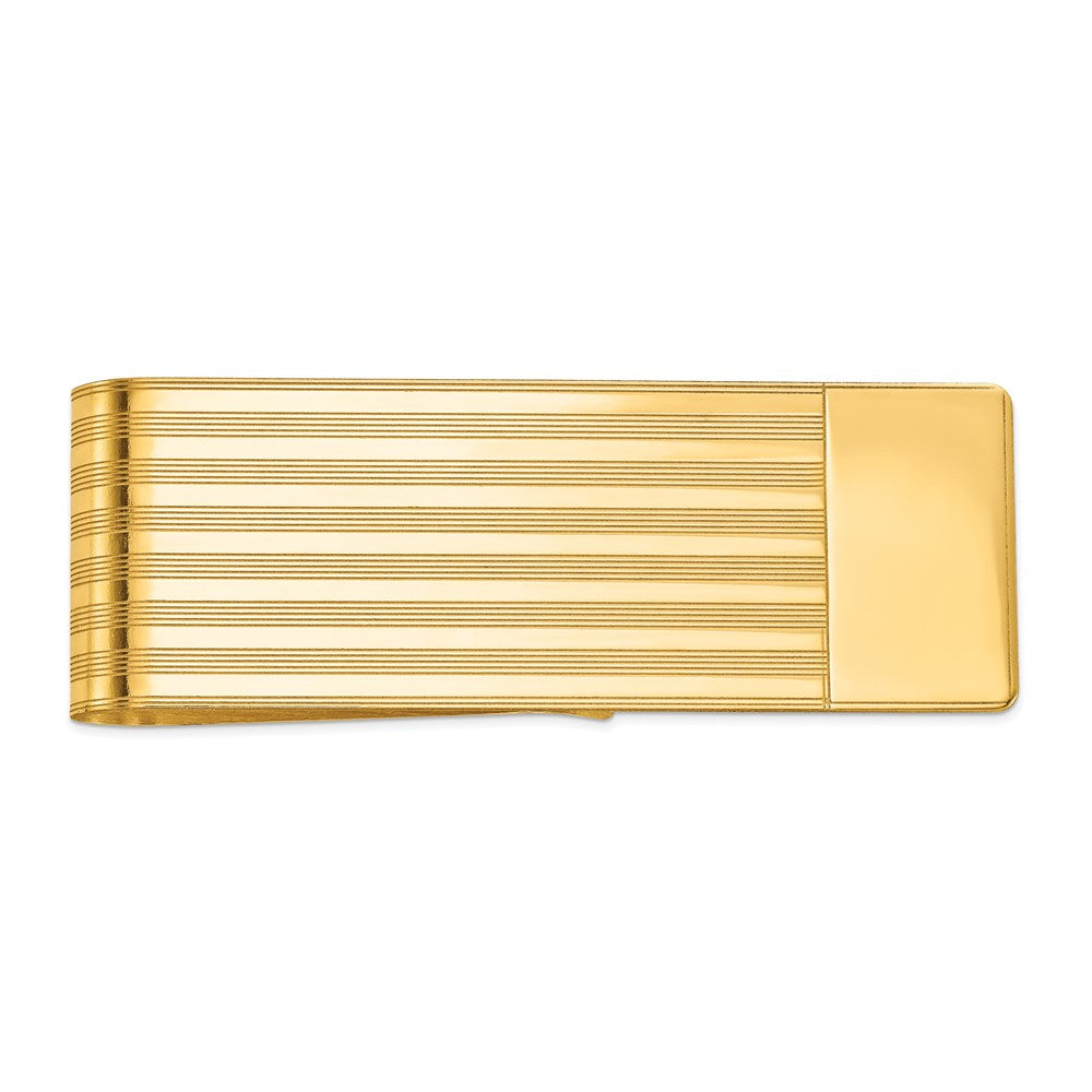 14K Gelbgold Herren Gerillt Poliert Geldklammer