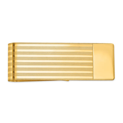 14K Gelbgold Herren Gerillt Poliert Geldklammer