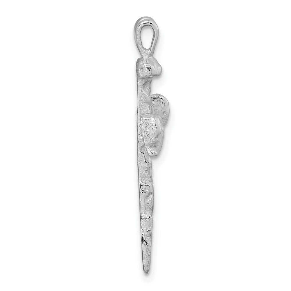 14K Weißgold Nagel-Kreuz-Charm