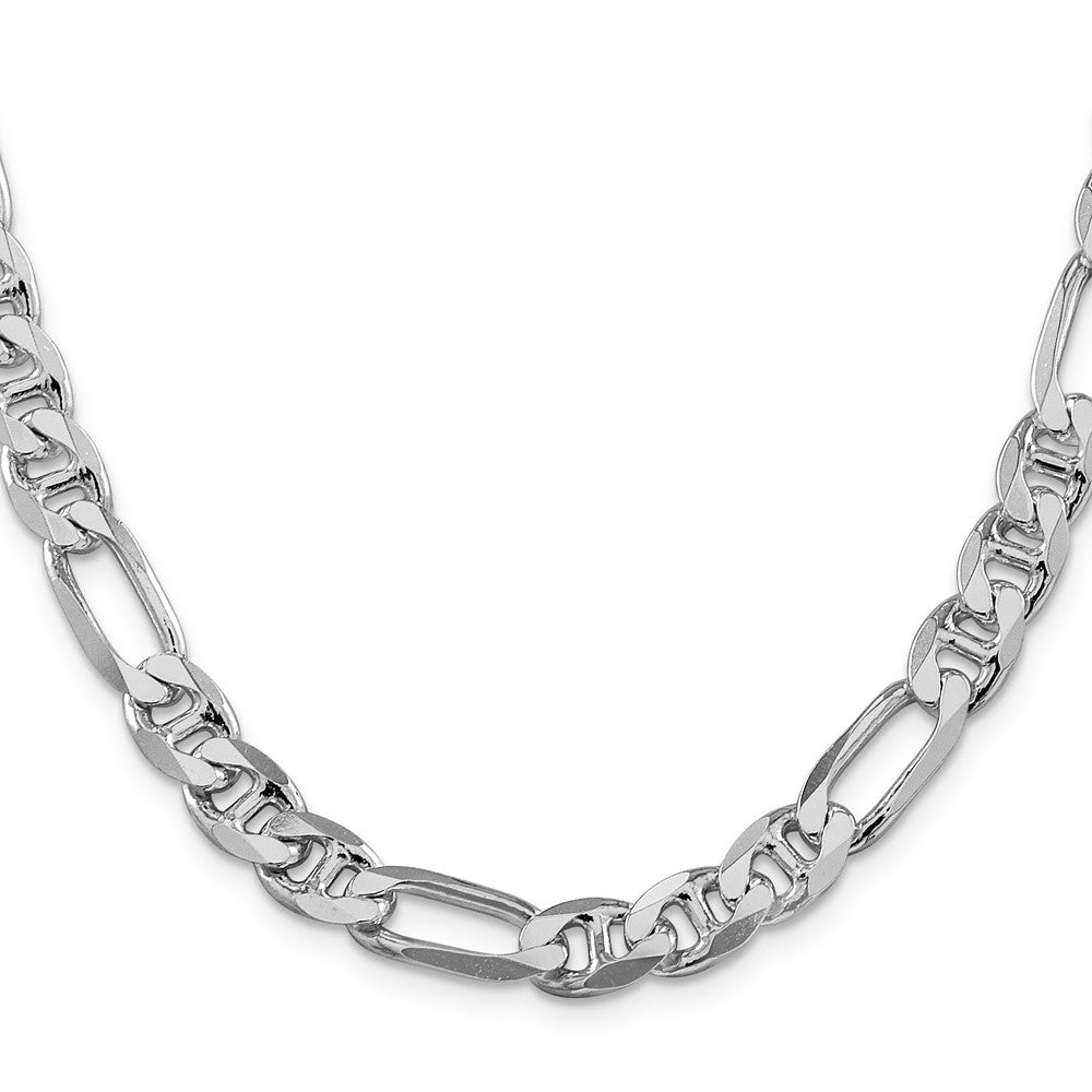 Sterlingsilber Rhodiniert 8.25mm Figaro Anker Halskette
