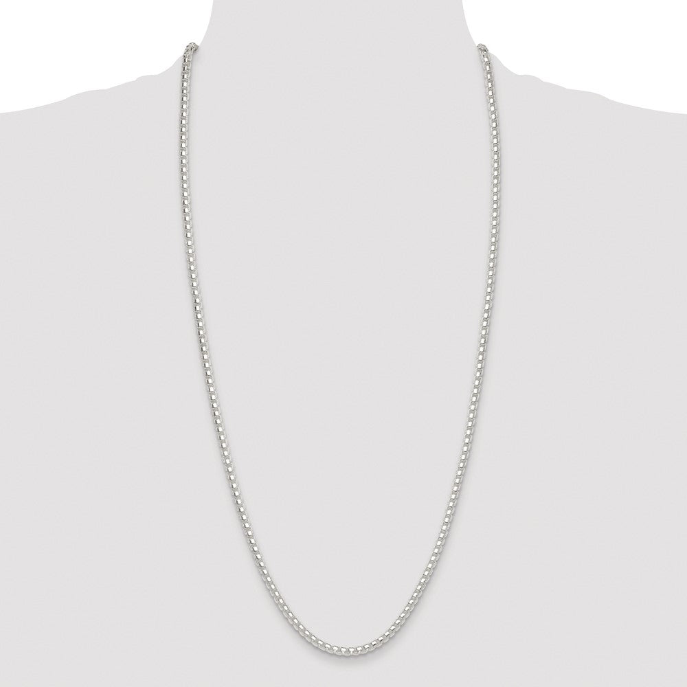 Sterlingsilber Rhodiniert Poliert 4mm Rund Venezianer 30 Zoll Kette