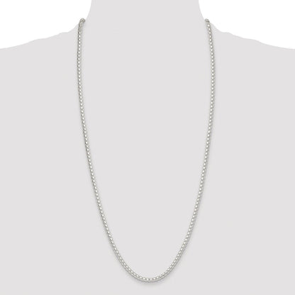 Sterlingsilber Rhodiniert Poliert 4mm Rund Venezianer 30 Zoll Kette