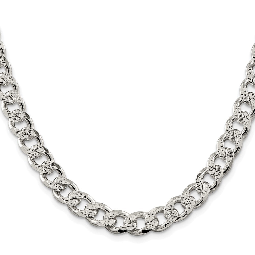 Sterlingsilber Rhodiniert 9.3mm Pavé‚ Panzer 26 Zoll Kette