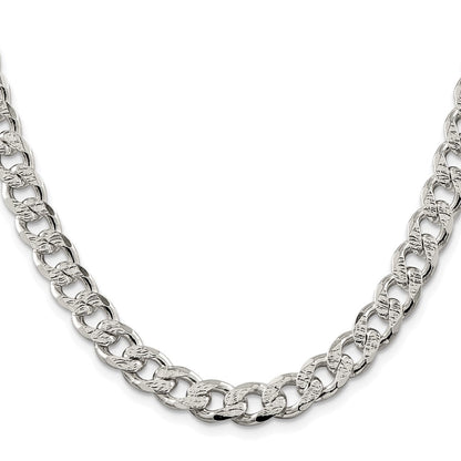 Sterlingsilber Rhodiniert 9.3mm Pavé‚ Panzer 26 Zoll Kette