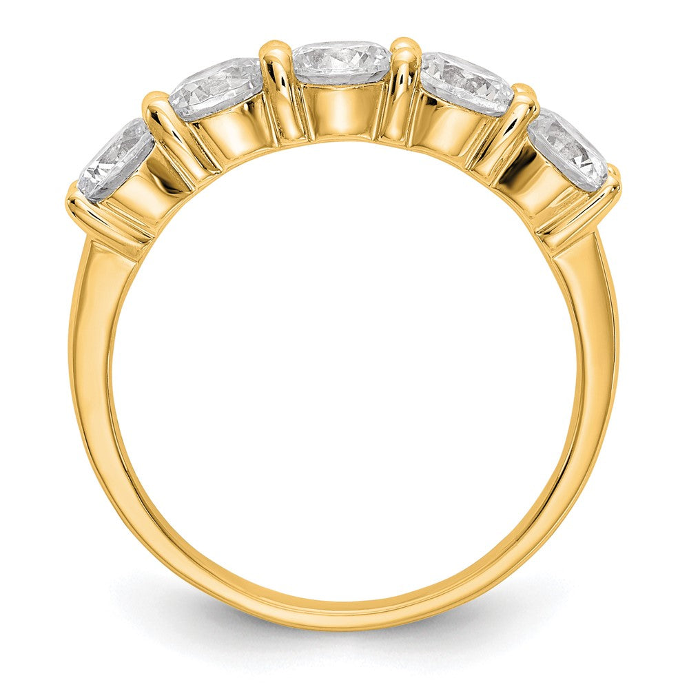 True Origin 14K Gelbgold 1 7/8K Labor gezüchteter Diamant VS+ F+ Komplett Rund Fünf-Stein Ring