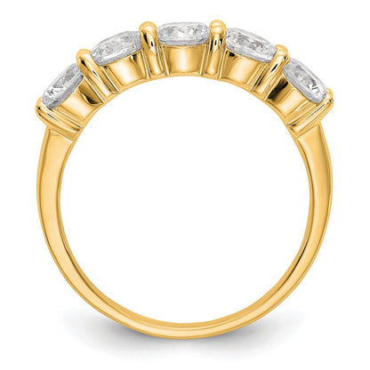 True Origin 14K Gelbgold 1 7/8K Labor gezüchteter Diamant VS+ F+ Komplett Rund Fünf-Stein Ring