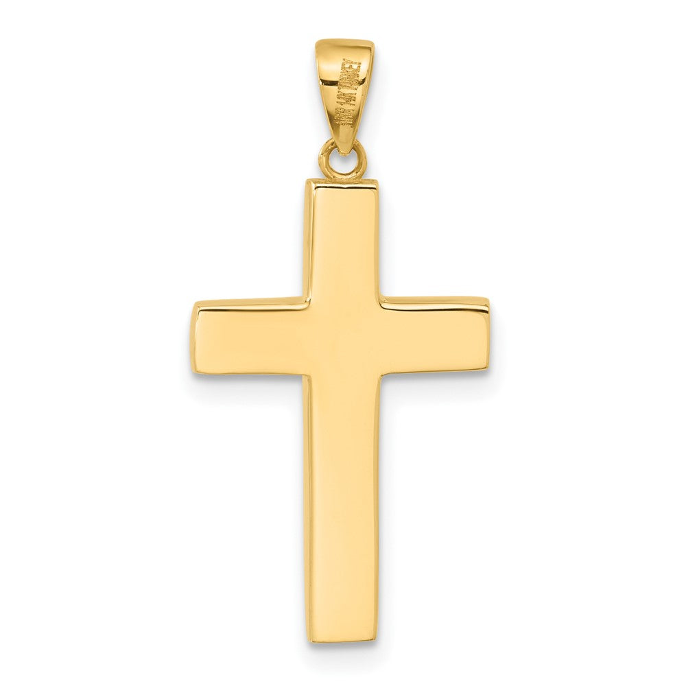 14K Gelbgold Poliertes Kreuz-Anhänger