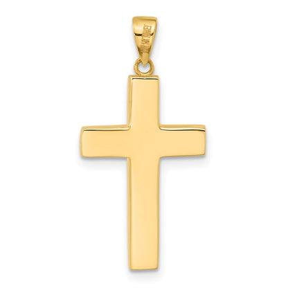 14K Gelbgold Poliertes Kreuz-Anhänger