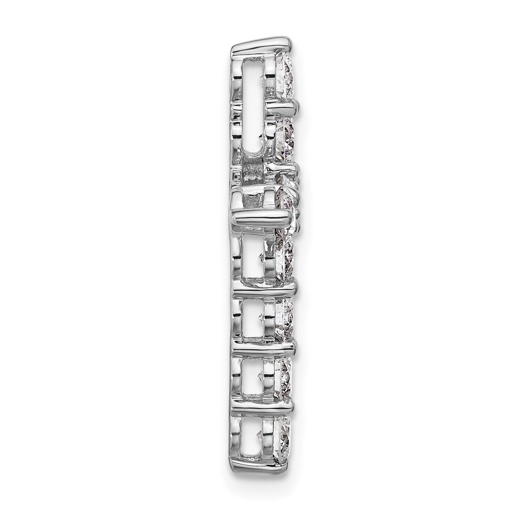 14K Weißgold Kette-Gleitanhänger Kreuz mit 1,5 Karat Labor-Diamant VS+ F+, komplett