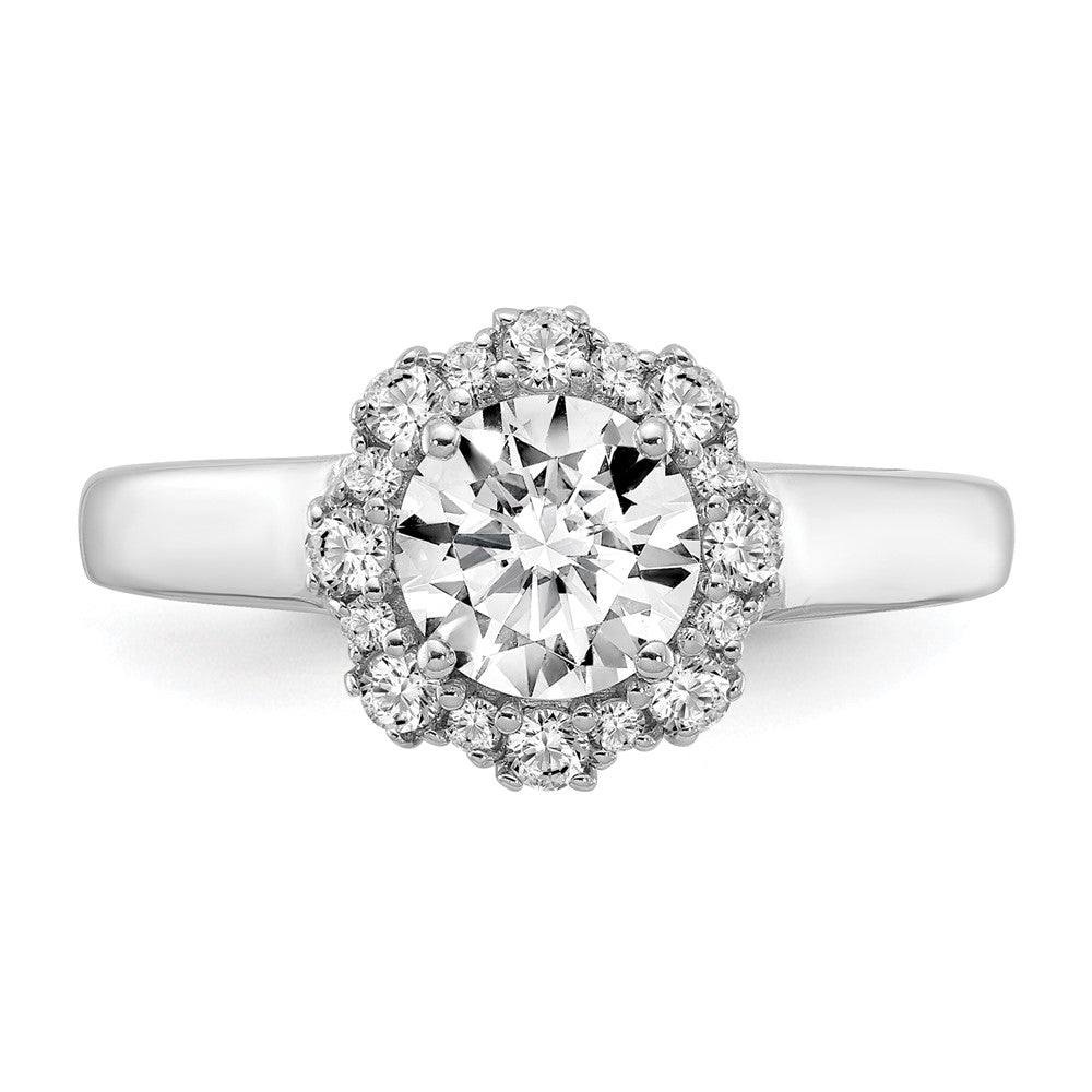 True Origin 14K Weißgold 0,25K Labor-Diamant VS+ F+ Semi-Mount Rund Halo Verlobungsring
