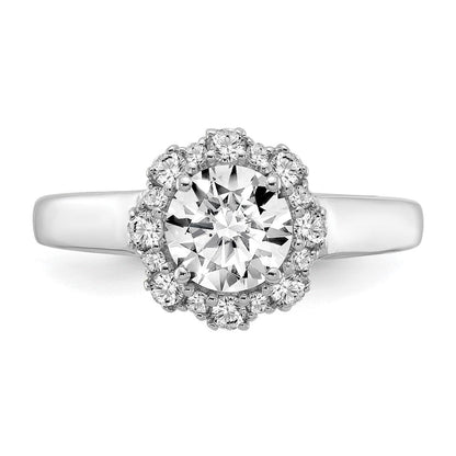 True Origin 14K Weißgold 0,25K Labor-Diamant VS+ F+ Semi-Mount Rund Halo Verlobungsring