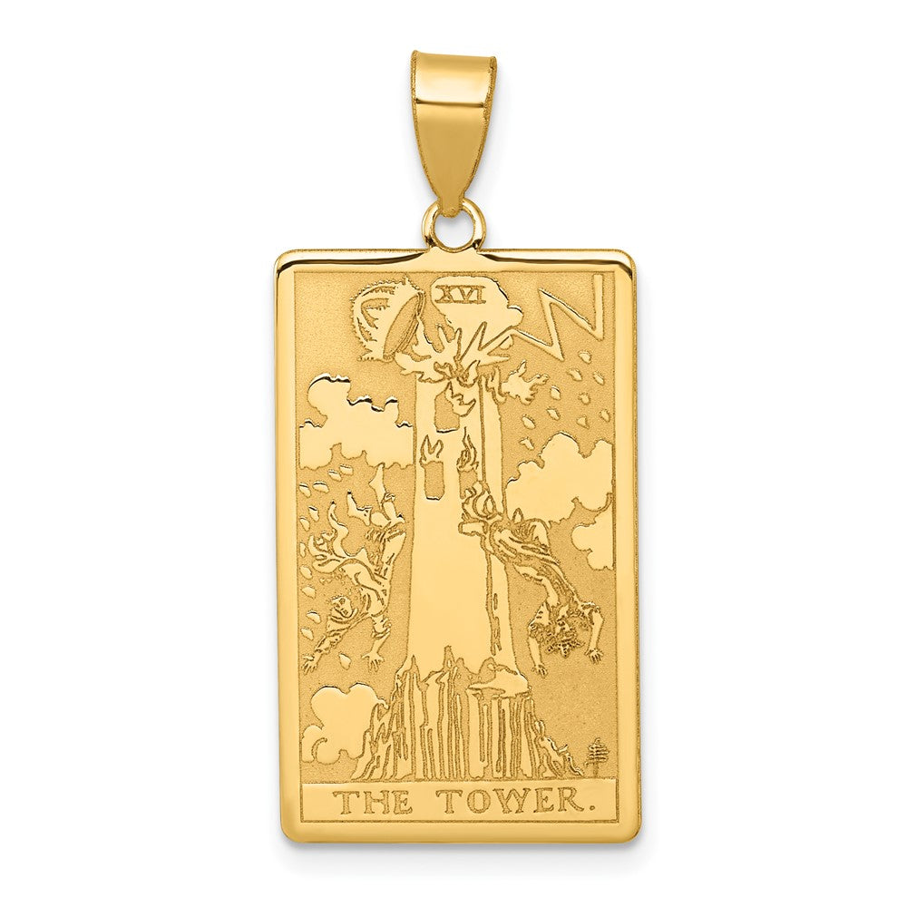 14K Gelbgold The Tower Tarot Card Anhänger