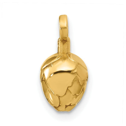 14K Gelbgold Artischocken-Charm mit fantasievollem Design
