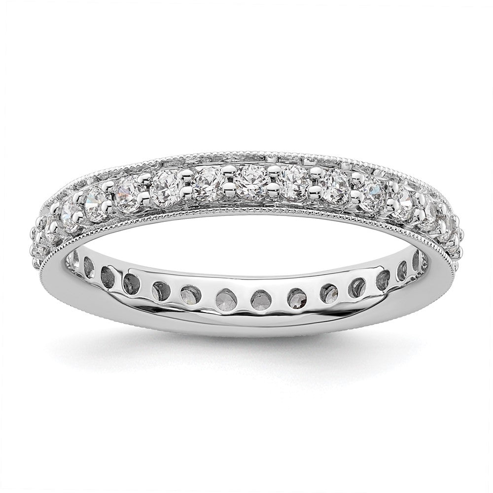 14K Weißgold Poliert Größe 8.5 Vintage 1 Karat Diamant Komplett Memoire Ehering Ring