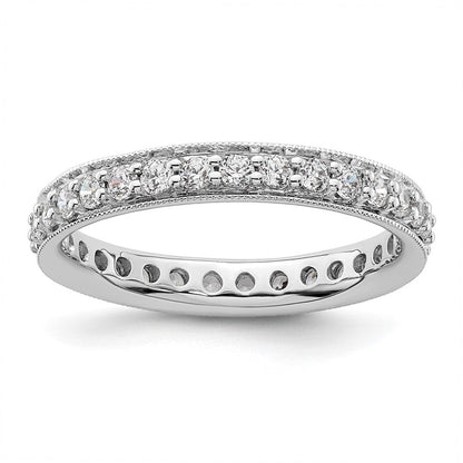 14K Weißgold Poliert Größe 8.5 Vintage 1 Karat Diamant Komplett Memoire Ehering Ring