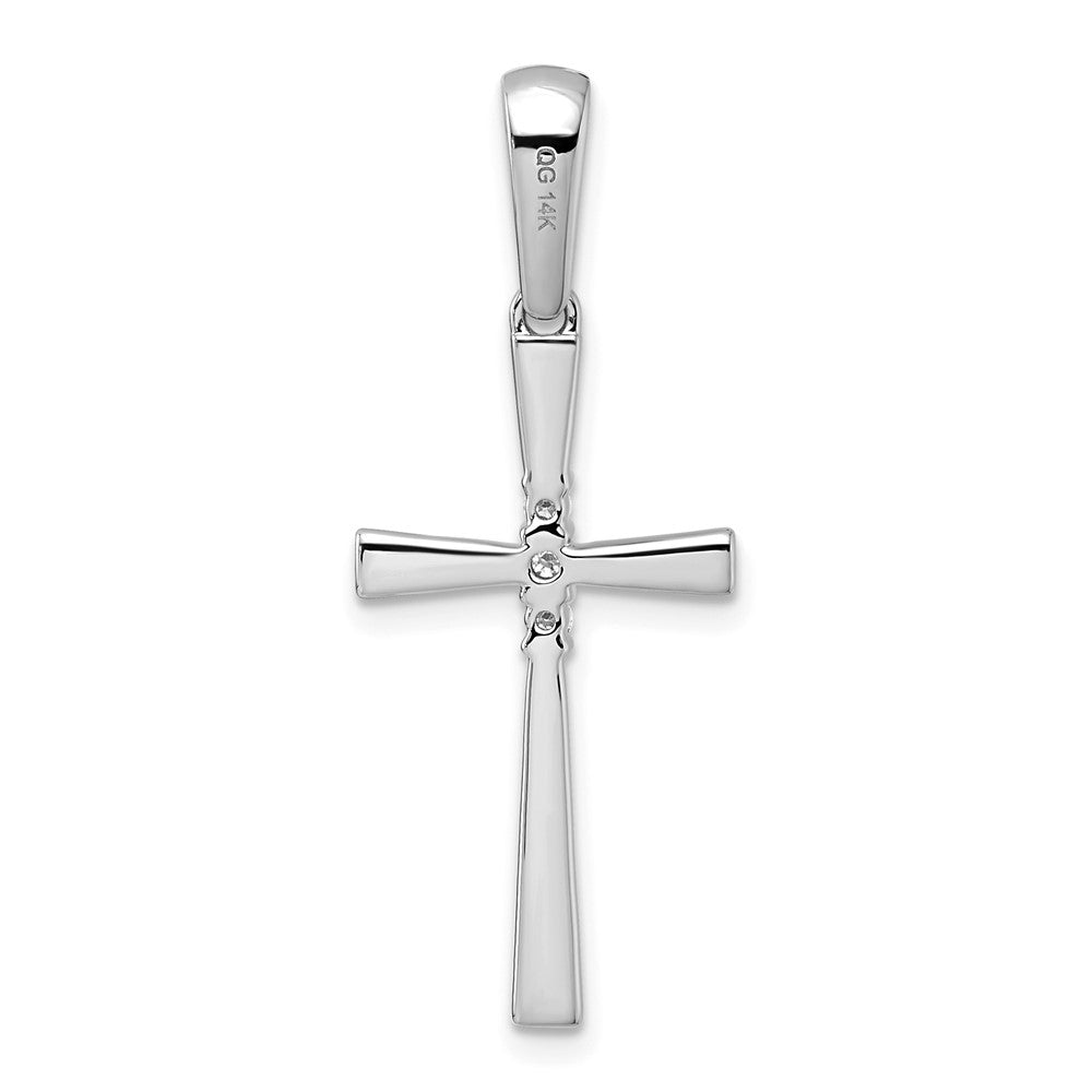 14K Weißgold Kreuzanhänger mit 0,07 ct. Diamant