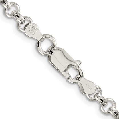 Sterlingsilber Rhodiniert 4.6mm Erbs 36 Zoll Kette